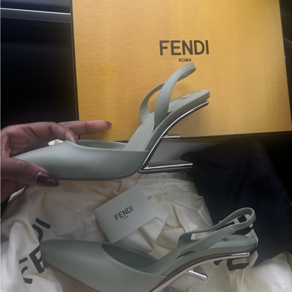 Fendi Women's Green Slingback Heels